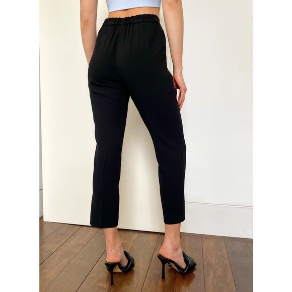 Babaton Aritzia Size 8 Black New Cohen Pants Crop Mid Rise Pleated Trouser - Picture 2 of 12